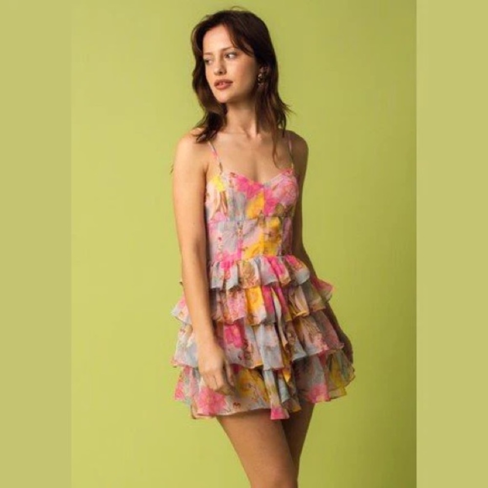 Olivaceous Floral Short-dress Pants Store